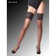 SEIDENGLATT 15 bas transparent autofixant Falke - 3009 noir