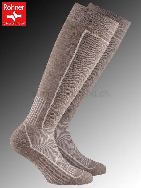 NATURAL SKI chaussettes de ski Rohner - 145 brun mel.