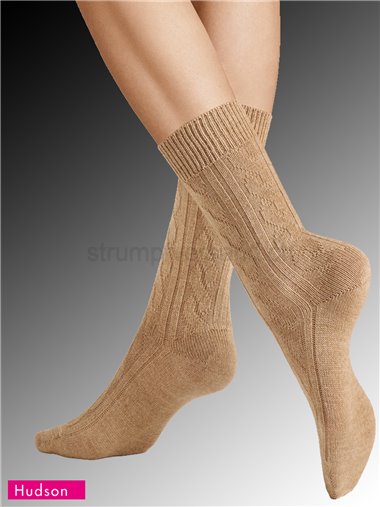 WINTER PLAIT chaussette pour femme de Hudson - 723 beige mel.