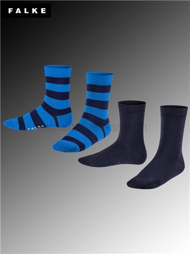 HAPPY STRIPE 2-PACK chaussettes Falke pour enfants - 3000 noir