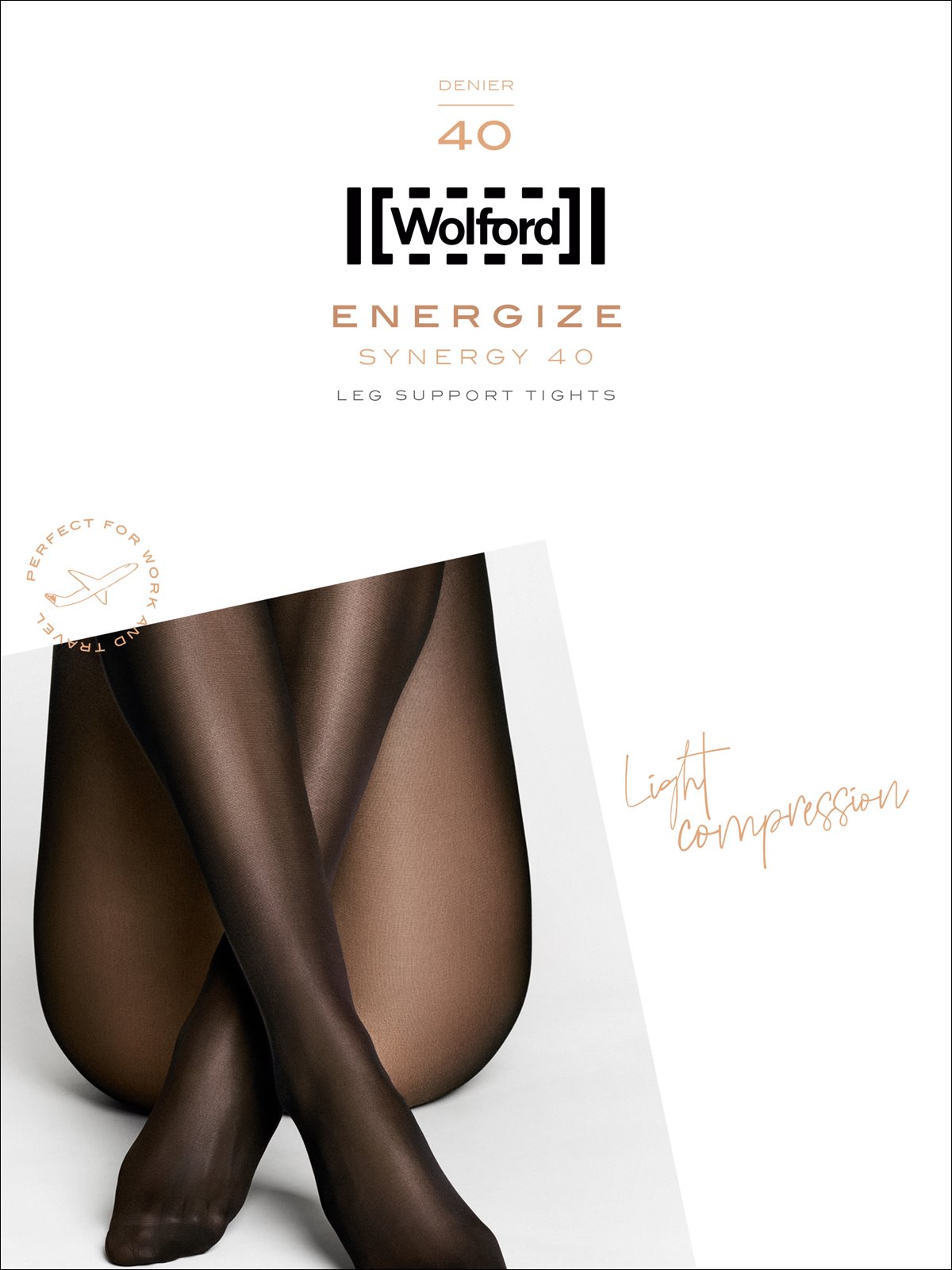 Noir Support semi-transparent collant Wolford Synergy 40 Support de Jambe Collants 