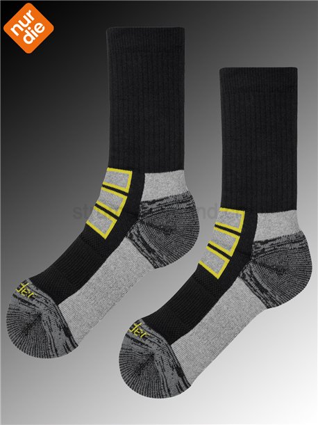 OUTDOOR SOCKEN chaussettes de randonnée de Nur Die - 985 schwarz-gelb
