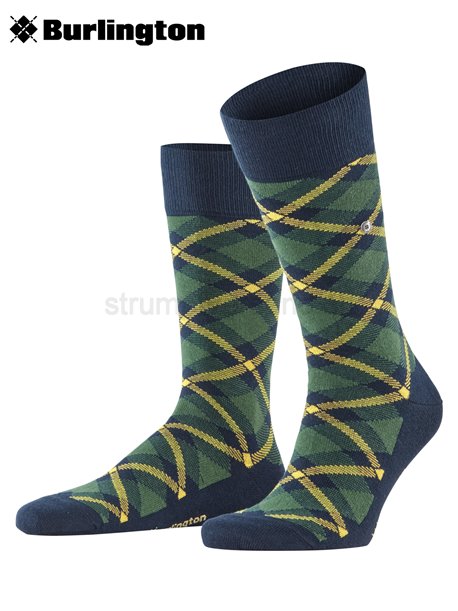 TARTAN chaussettes Burlington - 6120 marine
