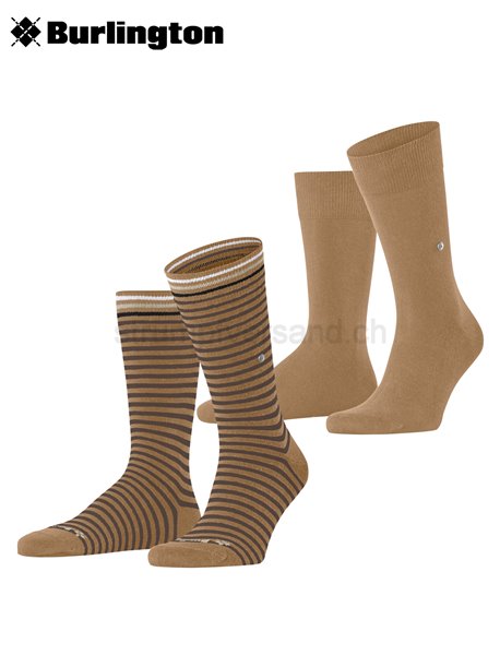 EVERYDAY STRIPE MIX chaussettes de Burlington - 5152 brown sugar