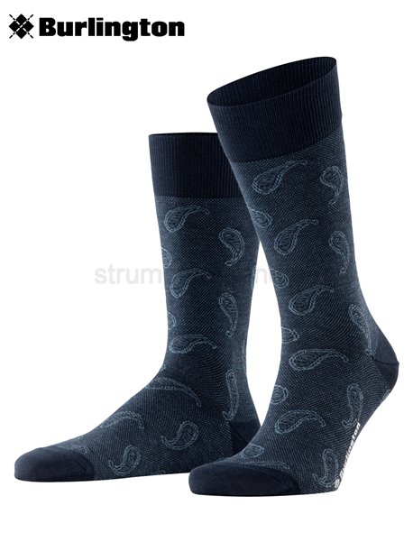 PAISLEY chaussettes Burlington pour hommes - 6120 marine