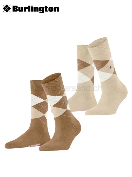 EVERYDAY ARGYLE chaussettes de Burlington - 5152 brown sugar