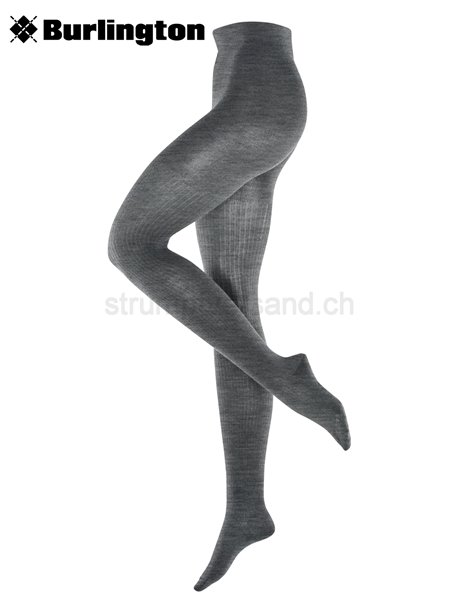 RIB COUTURE collant en laine de Burlington - 3070 dark grey mel.
