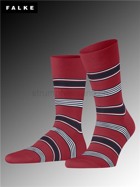 MARINA STRIPE chaussette pour hommes de Falke - 8228 scarlet